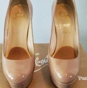 Christian Louboutin Bianca 140 Nude Patent Shoes